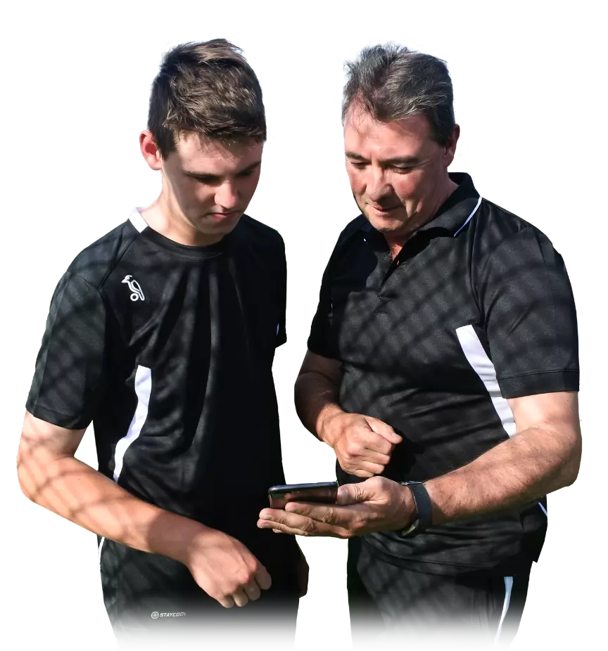 Coach Showing Insights to Player in StanceBeam App