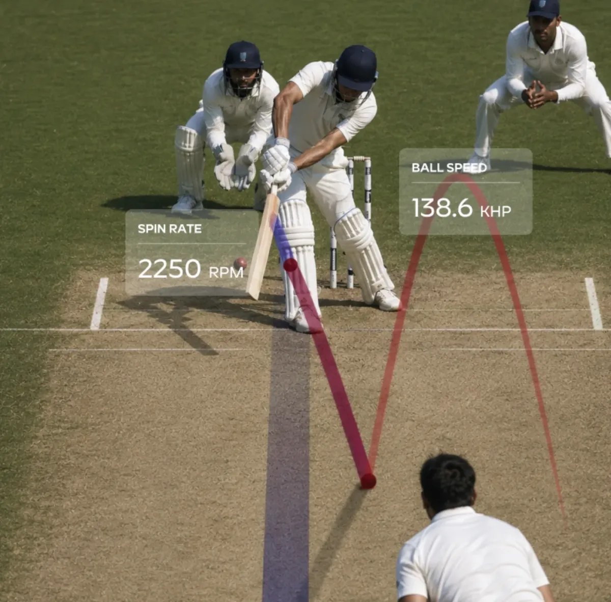 Ball tracking: 3D flight path with ball speed and spin rate readouts