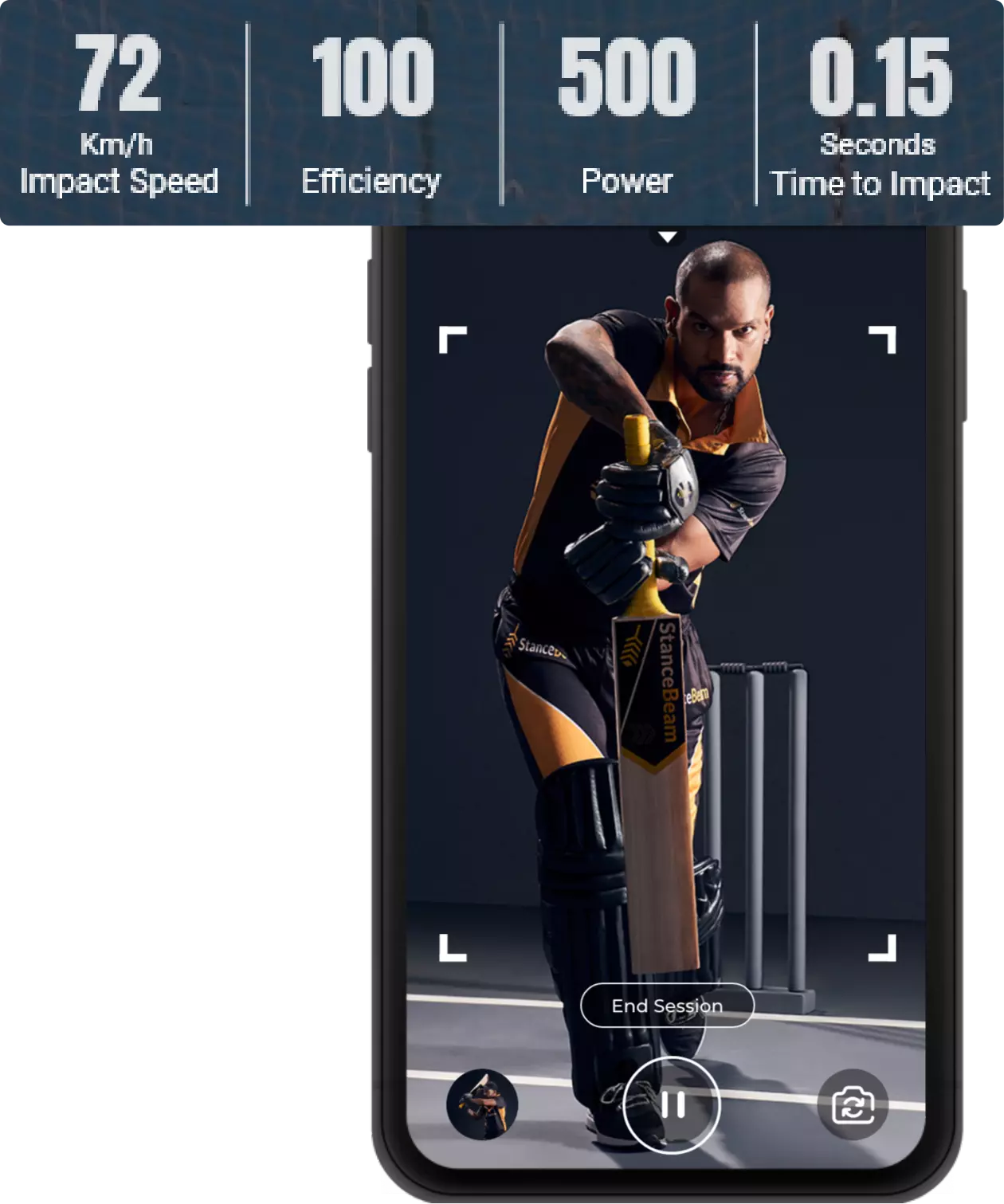 Track Bat Speed, Power, Back-lift, Downswing and Follow-Through Angle in StanceBeam App